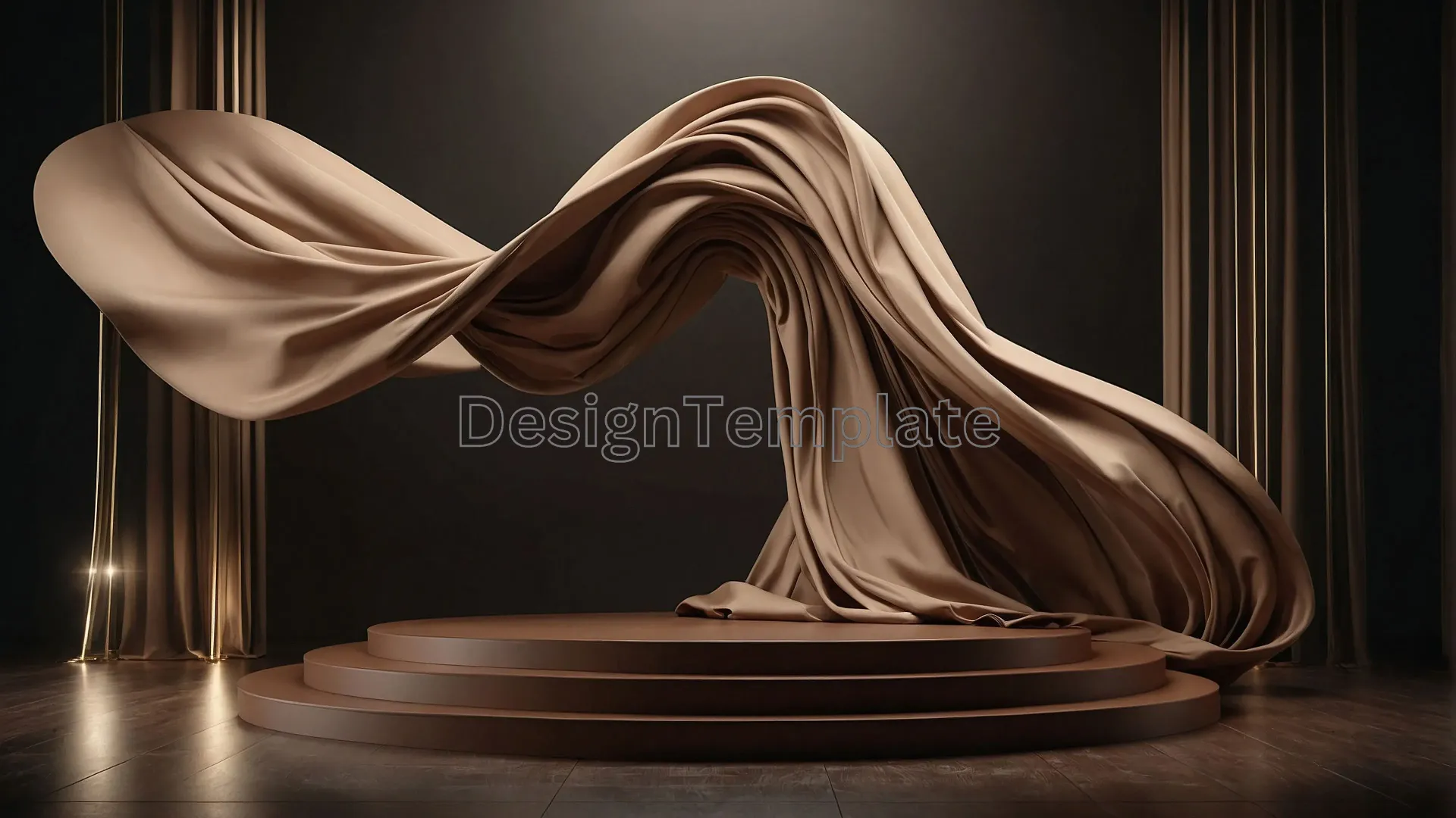 Elegant Podium with Cloth Background Image